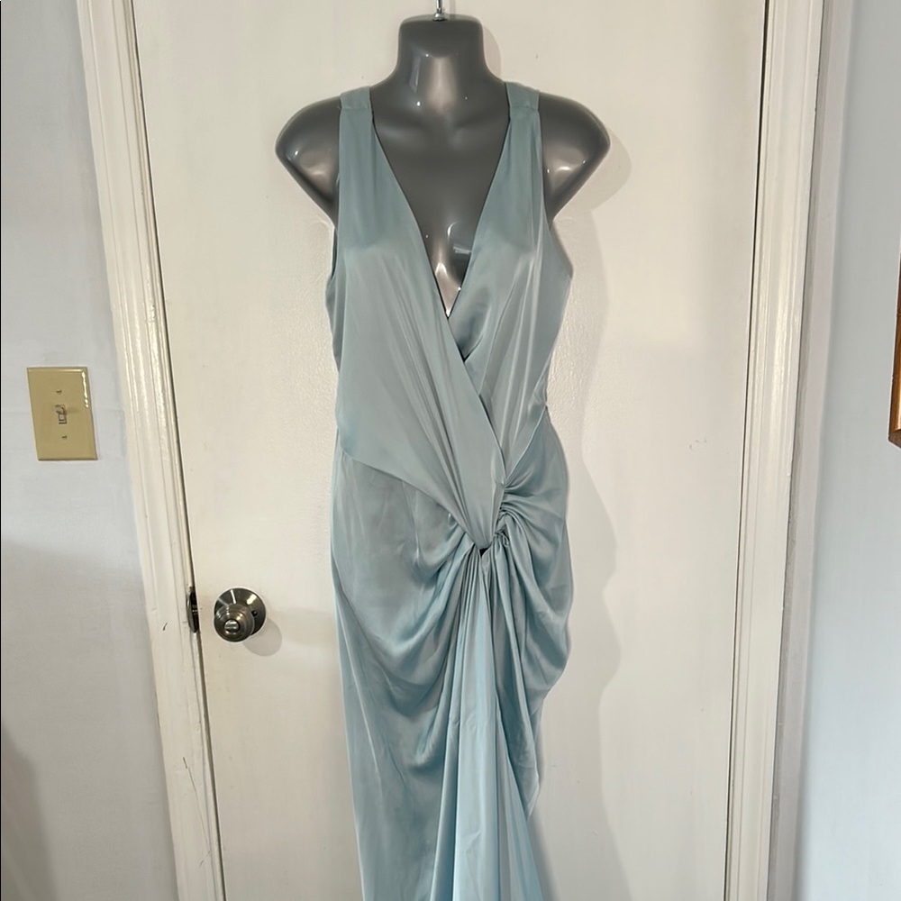 Baobab Collection LIZ Dress in Ice Ruched Asymmetrical Cocktail Gown NWT - Picture 3 of 10